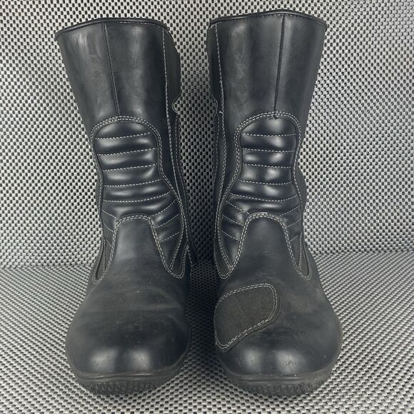Tour Master Solution Waterproof Motorcycle Riding Boots Mens 11 Black Zipper - Picture 5 of 13
